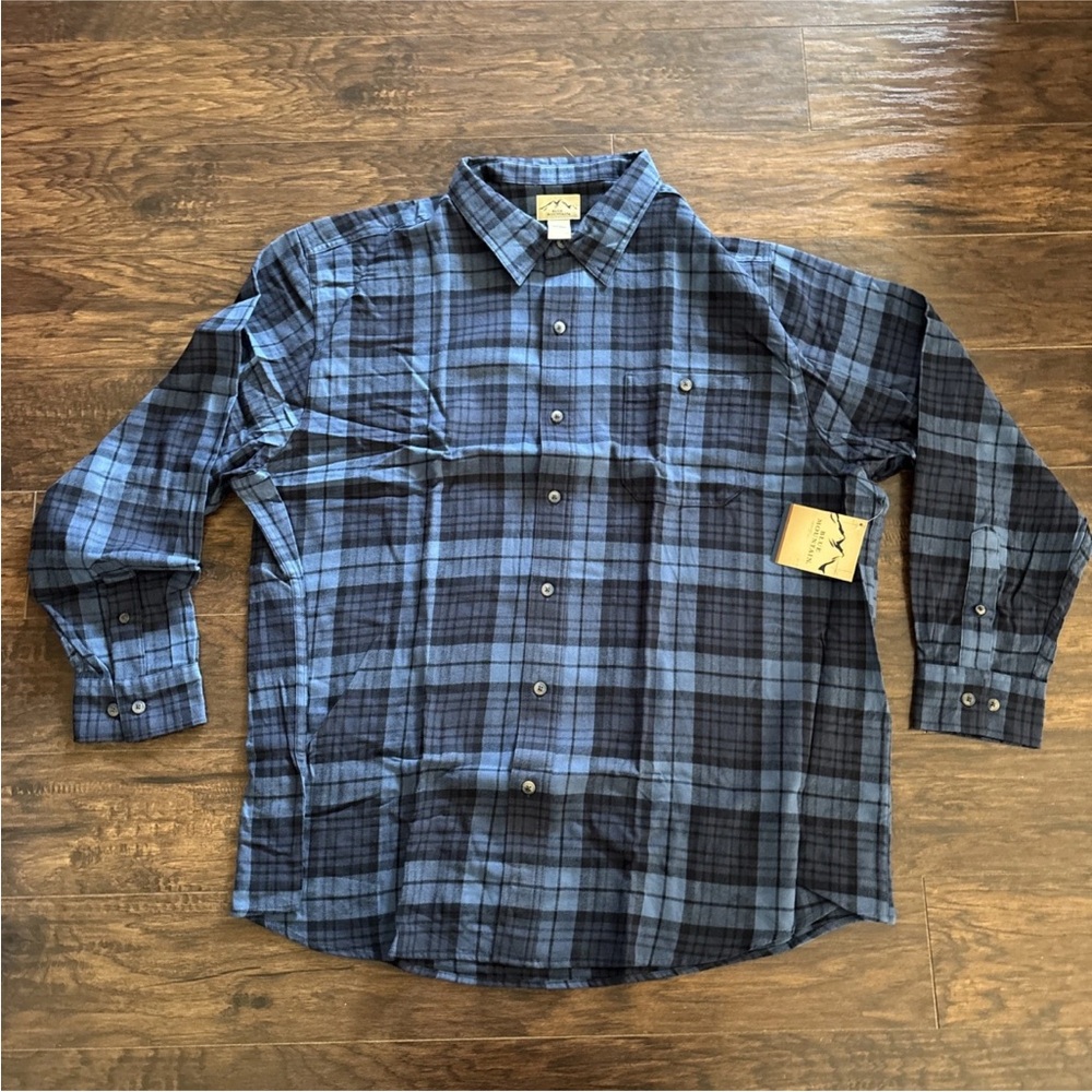 NWT Blue Mountain Blue Flannel Shirt